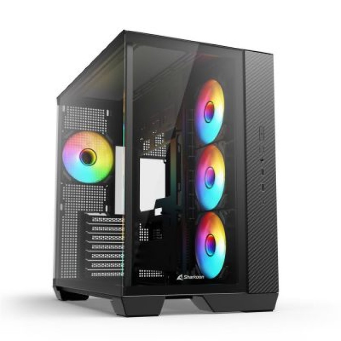 SHARKOON STEEL SHARK CASE ATX ARGB GLASS - 7 SLOT ESP. 4 VENTOLE INSTAL
