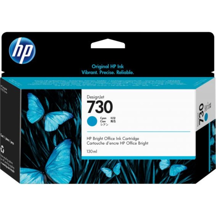HP INC. P2V62A HP 730 130-ML CYAN INK CARTRIDGE