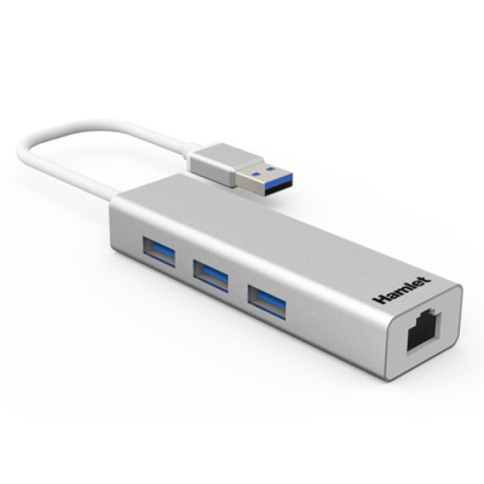 HAMLET XHUB330LAN HUB 3 PORTE USB 3.0 + LAN RJ45