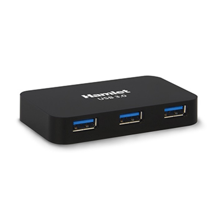 HAMLET XHUB430BKPW HUB 4 PORTE USB 3.0 CON ALIMENTATORE ESTERNO 10W