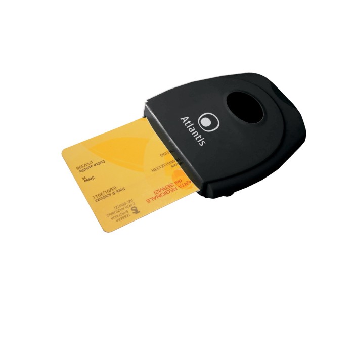 CARD READER x SMART CARD ATLANTIS P005-SMARTCR-U USB X HomeBanking/FirmaDigitale/Etc - EAN 8026974013206 -GARA