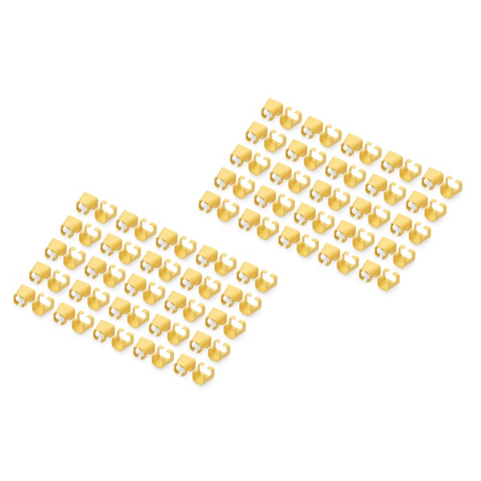 DIGITUS Confezione 100 pezzi clip colorate per cavi di rete - giallo