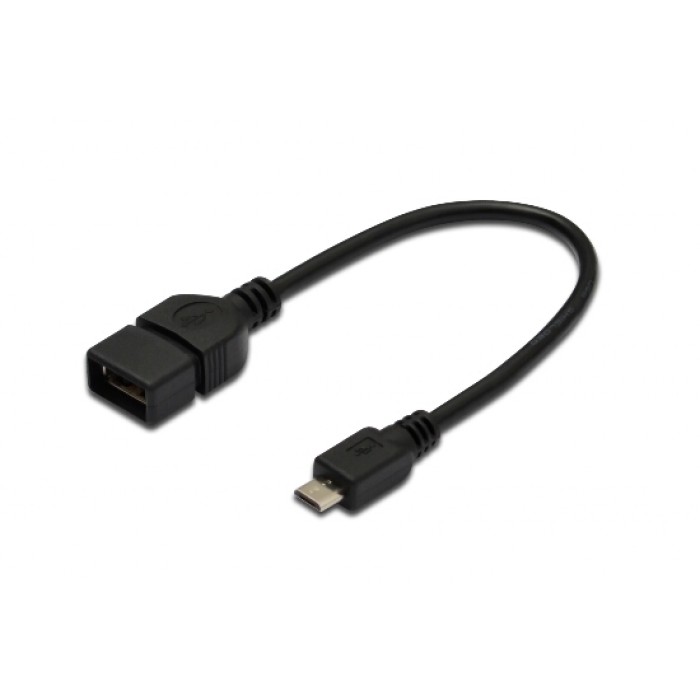 CAVO ADATTATORE USB 2.0 OTG, CONNETTORI MICRO USB B MASCHIO - USB A FEMMINA, 20 CM