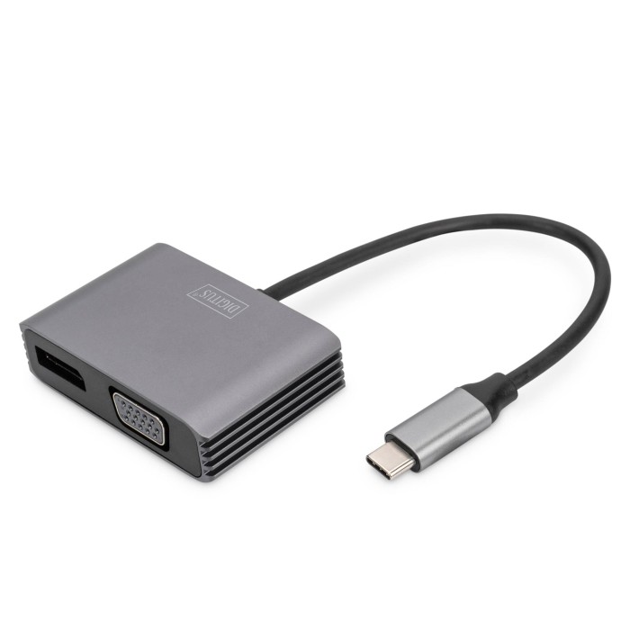 DIGITUS Adattatore grafico USB Type-C 4K 2in1 DisplayPort + VGA