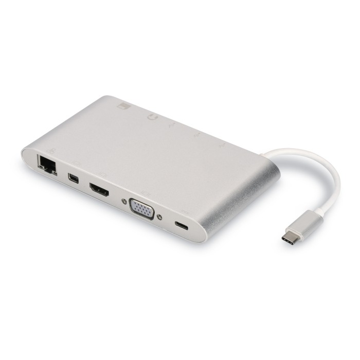 DOCKING STATION USB TIPO C CON USB 3.1 tipo C, HDMI 4K, MiniDP, VGA, 1 x USB 3.1, 3x USB3.0, RJ45, MicroSD, SD