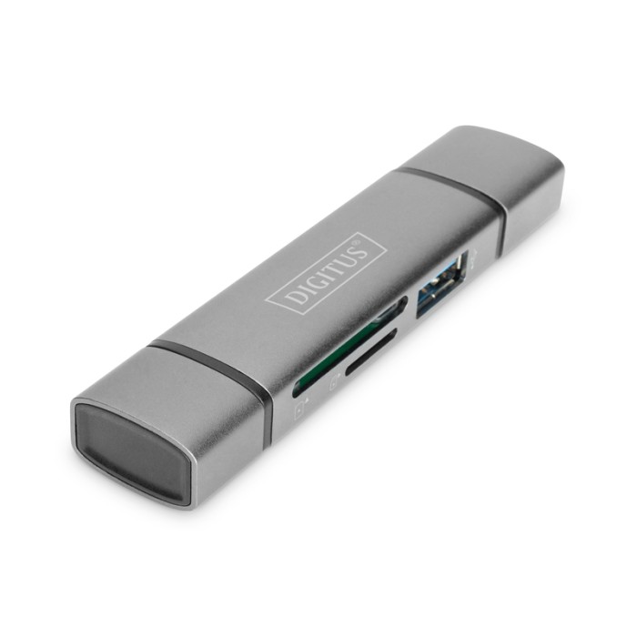 COMBO CARD READER HUB (USB-C+USB 3.0) 1X SD, 1X MICROSD, 1X USB 3.0, GRIGIO