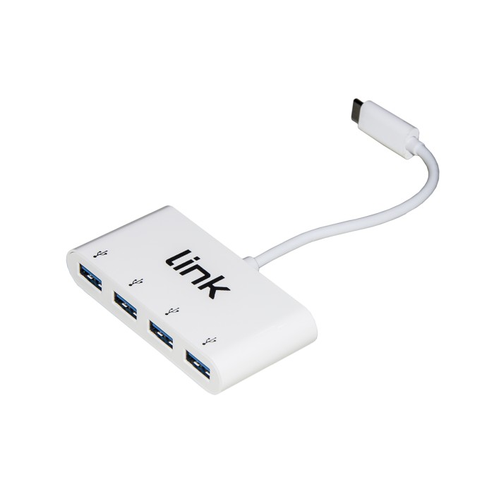 HUB CON 4 PORTE USB 3.0 CONNETTORE USB-C