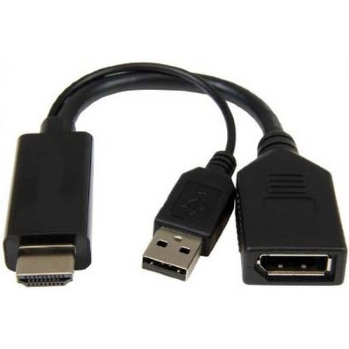 ADATTATORE ATTIVO HDMI MASCHIO - DISPLAYPORT 1.2 FEMMINA CON CONNETTORE USB 4K PER PC/NOTEBOOK HDMI A VIDEO DI