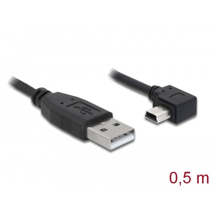CAVO USB MASCHIO - USB MINI B MASCHIO ANGOLO 90° MT 0,5