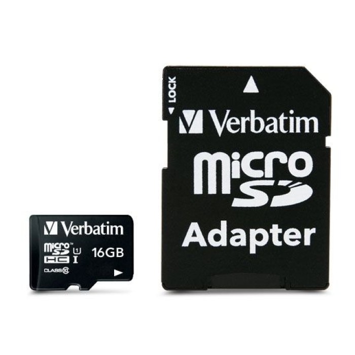 VERBATIM 44082 VERBATIM MICROSD 16GB C10/U1 WITH ADAPTER