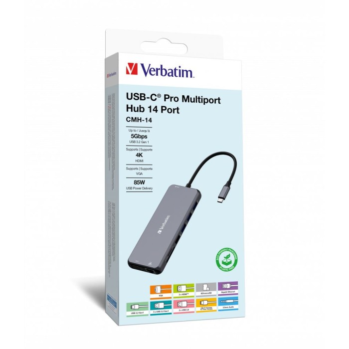 VERBATIM 32154 USB-C PRO MULTIPORT HUB 14 PORT CMH-14