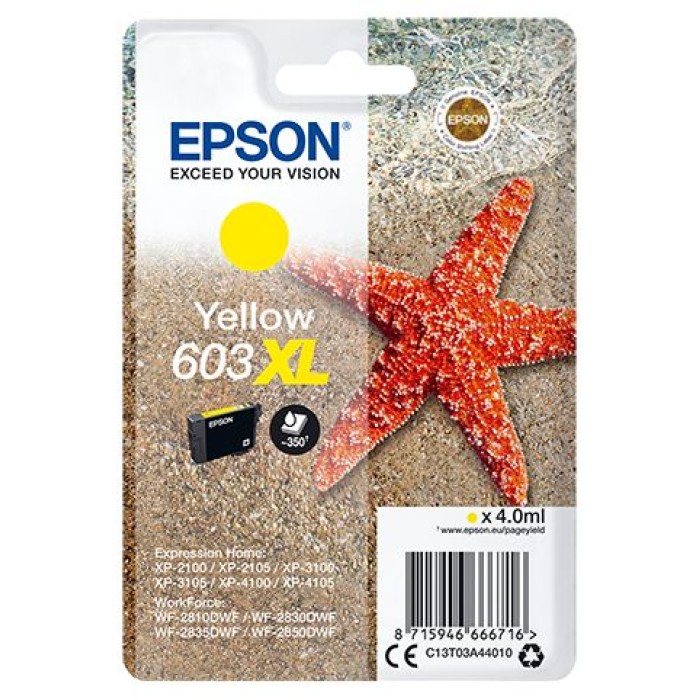 EPSON C13T03A44010 603XL STARFISH SINGLE YELLOW INK
