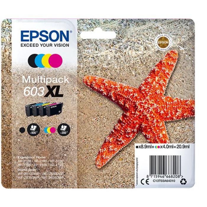 EPSON C13T03A64010 603XL STARFISH MULTIPACK 4-COLOURS INK