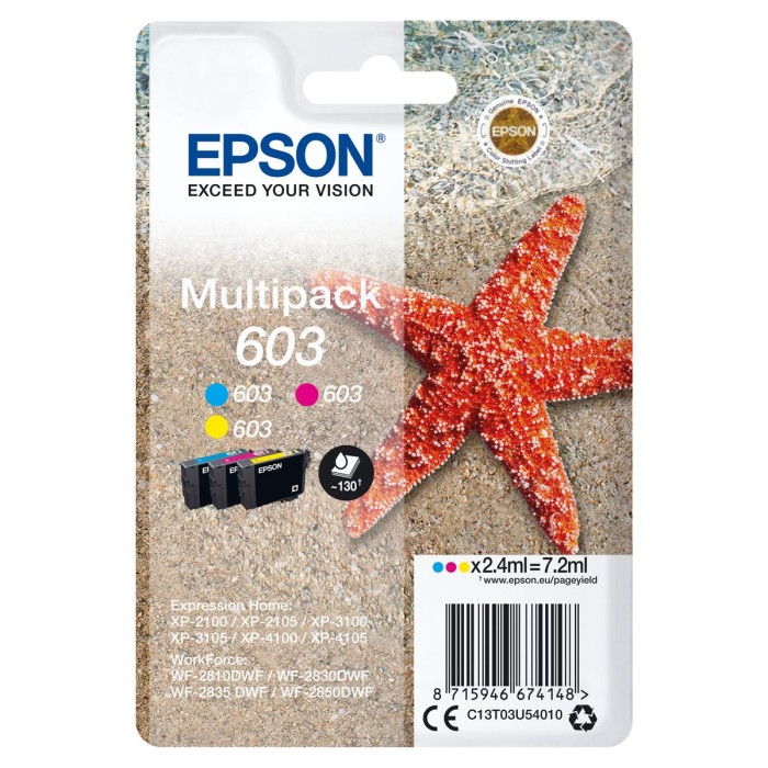 EPSON C13T03U54010 603 STARFISH MULTIPACK 3-COLOURS INK