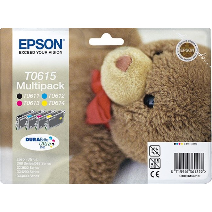 EPSON C13T06154010 MULTIPACK 4 CARTUCCE T0615 ORSETTO