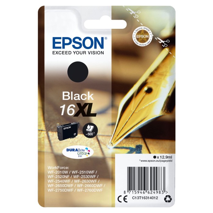 EPSON C13T16314012 16XL PEN AND CROSSWORD DURABRITE ULTA SINGLE BLACK