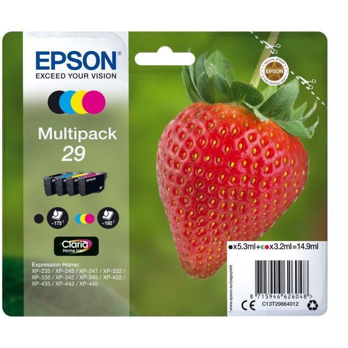 EPSON C13T29864012 29 STRAWBERRY CLARIA HOME MULTIPACK 4-COLOURS INK