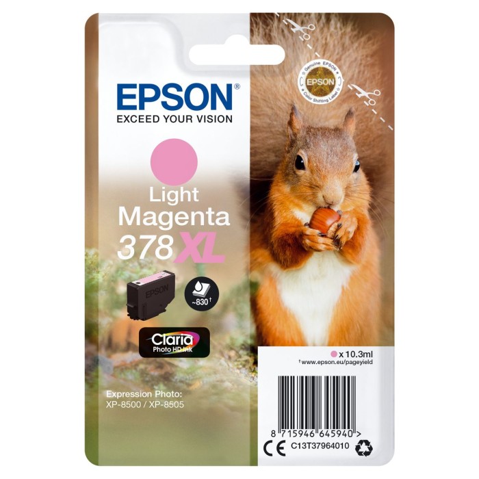 EPSON C13T37964010 378XL SQUIRREL CLARIA PHOTO HD SINGLE LIGHT MAGENT