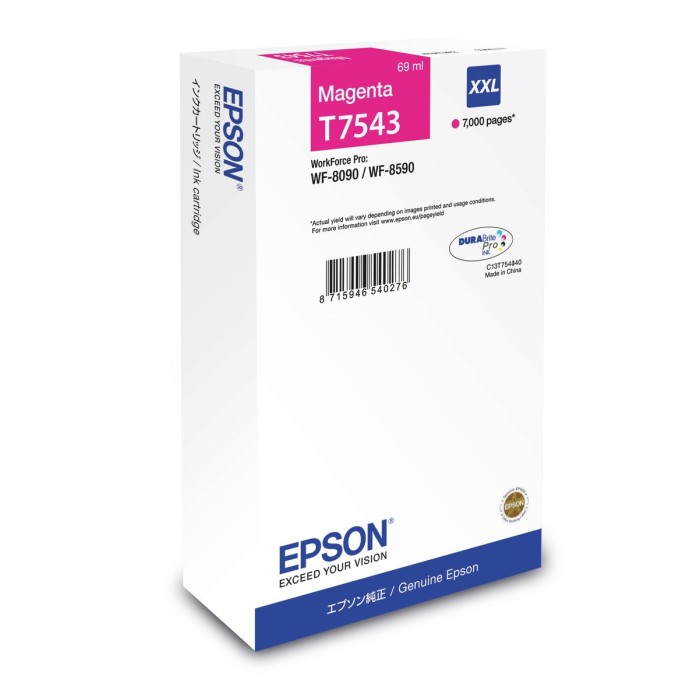 EPSON C13T754340 WF-8090 / WF-8590 INK CARTRIDGE XXL MAGENTA