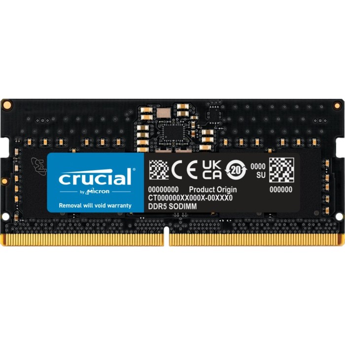 CRUCIAL CT8G48C40S5 CRUCIAL 8GB DDR5-4800 SODIMM CL40 (16GBIT)