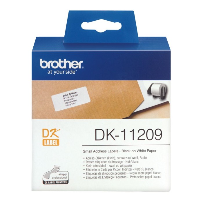 BROTHER DK11209 800 ETICH ADES CAR NER0 BIANC 29X62