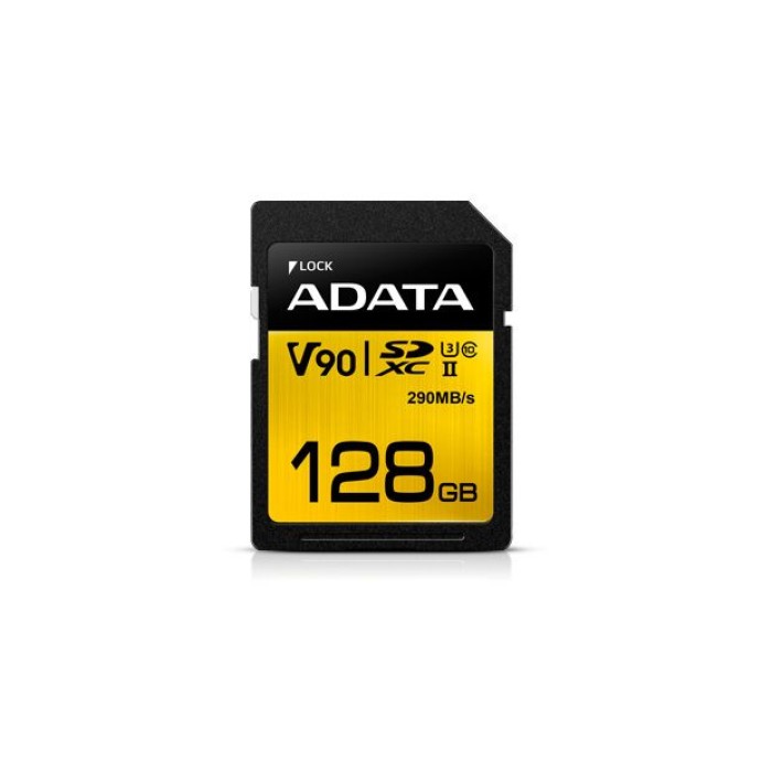 ADATA TECHNOLOGY B.V. ASDX128GUII3CL10-C ADATA SDXC 128GB UHS-II U3 C10 V90 290-260MB/S