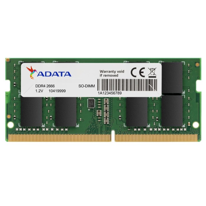 ADATA TECHNOLOGY B.V. AD4S26664G19-SGN ADATA RAM 4GB DDR4 SODIMM 2666MHZ