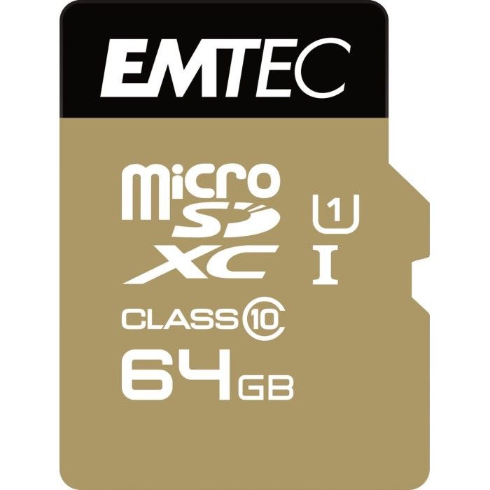 EMTEC ECMSDM64GXC10GP EMTEC MICRO SD XC CON ADATTATORE 64GB UHS1 U1 C10