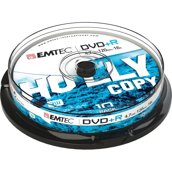 EMTEC ECOVPR471016CB EMTEC DVD+R 4.7GB 16X CB (10)