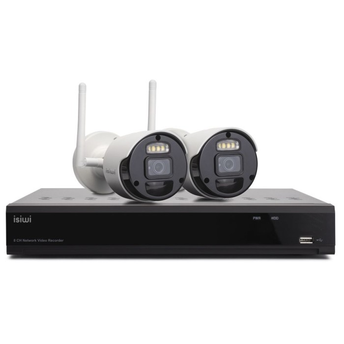 ISIWI ISW-K1N8BF2MP-2 GEN1 KIT WIRELESS NVR 8 CANALI + 2 TELECAMERE IP 1080P