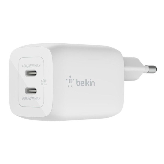 BELKIN WCH013VFWH 65W PD PPS DUAL USB-C GAN CHARGER - UNIVERSAL